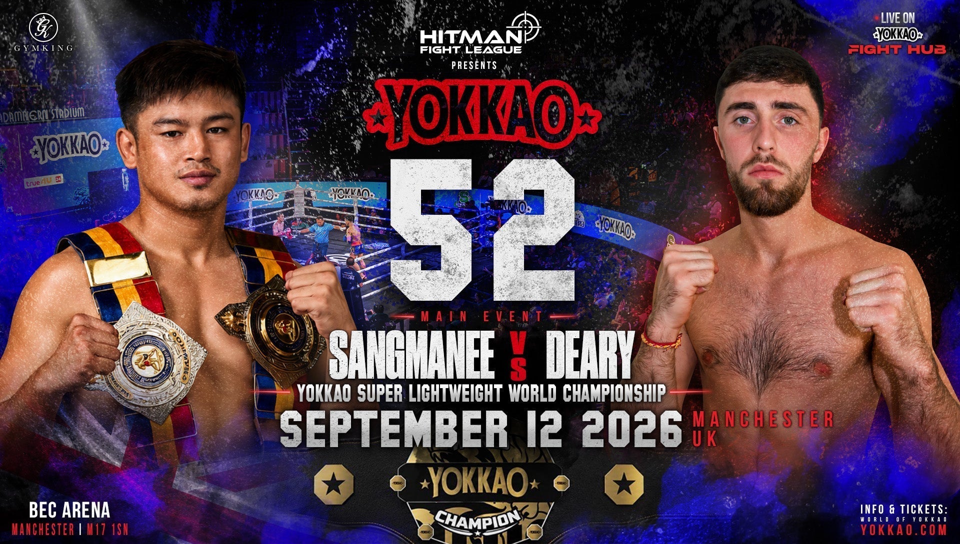 Sangmanee vs Anthony Deary to Headline YOKKAO 52 for Inaugural World Championship-Yokkao Thailand Store