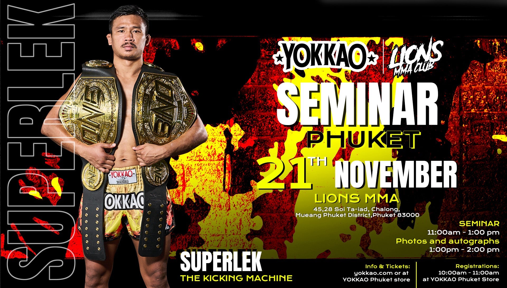 YOKKAO Seminar with Superlek in Phuket: A Special Event at Lions MMA-Yokkao Thailand Store