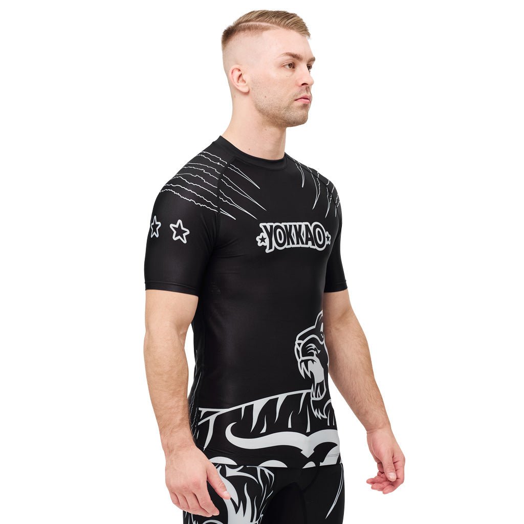 Original Compression Rashguard Short Sleeve Shirts-t-shirt-mma-S-Black-YOKKAO