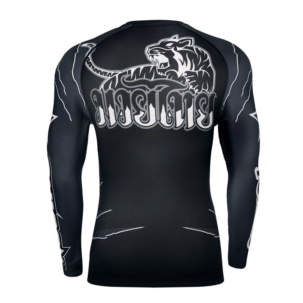 Scratch Compression Rashguard Long Sleeve Shirts-t-shirt-mma-S-Black-YOKKAO