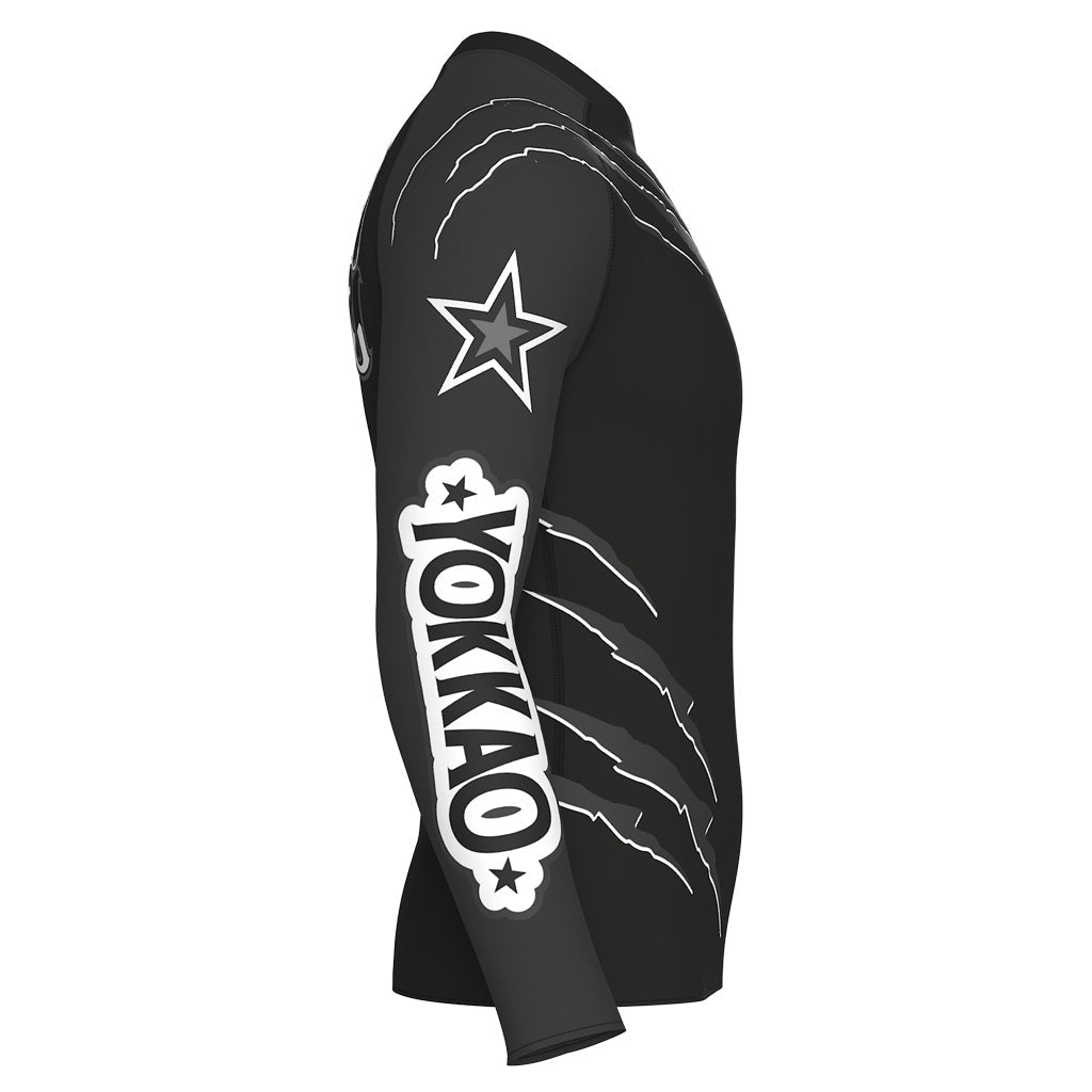 Scratch Compression Rashguard Long Sleeve Shirts-t-shirt-mma-S-Black-YOKKAO