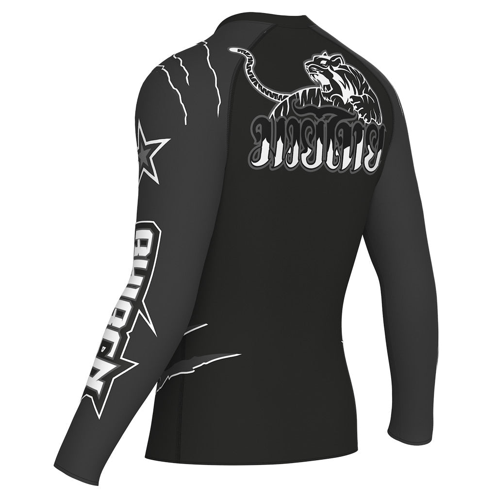 Scratch Compression Rashguard Long Sleeve Shirts-t-shirt-mma-S-Black-YOKKAO