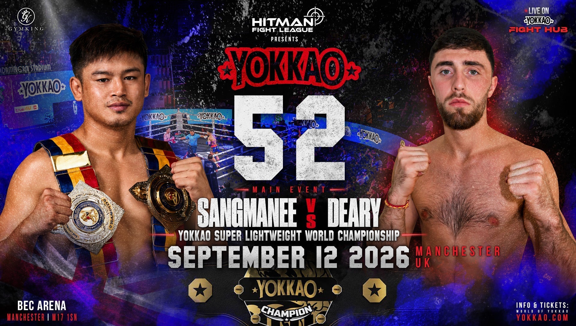 Sangmanee vs Anthony Deary to Headline YOKKAO 52 for Inaugural World Championship