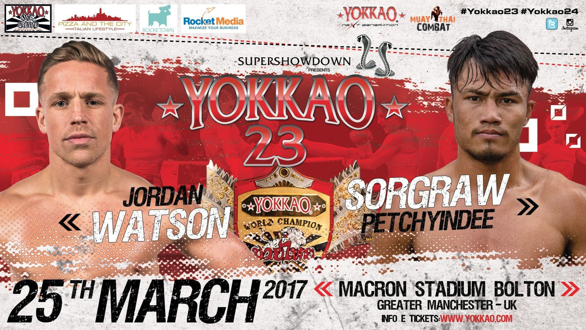 Jordan Watson to defend the World Title against Sorgraw Petchyindee!-Yokkao Thailand Store
