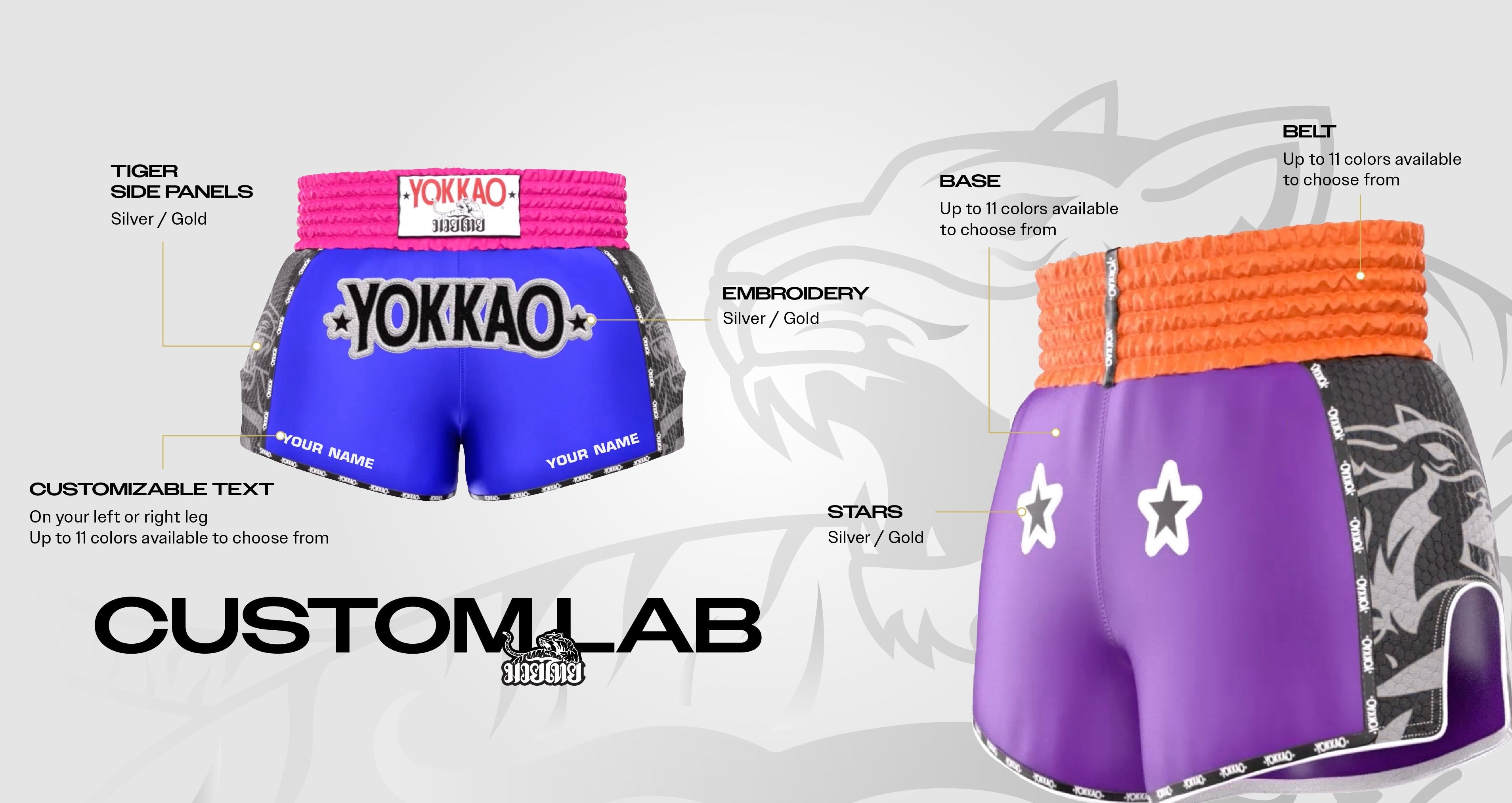 YOKKAO Custom Original Shorts Now Available with 400+ Color Combinations: Design your own Shorts!-Yokkao Thailand Store