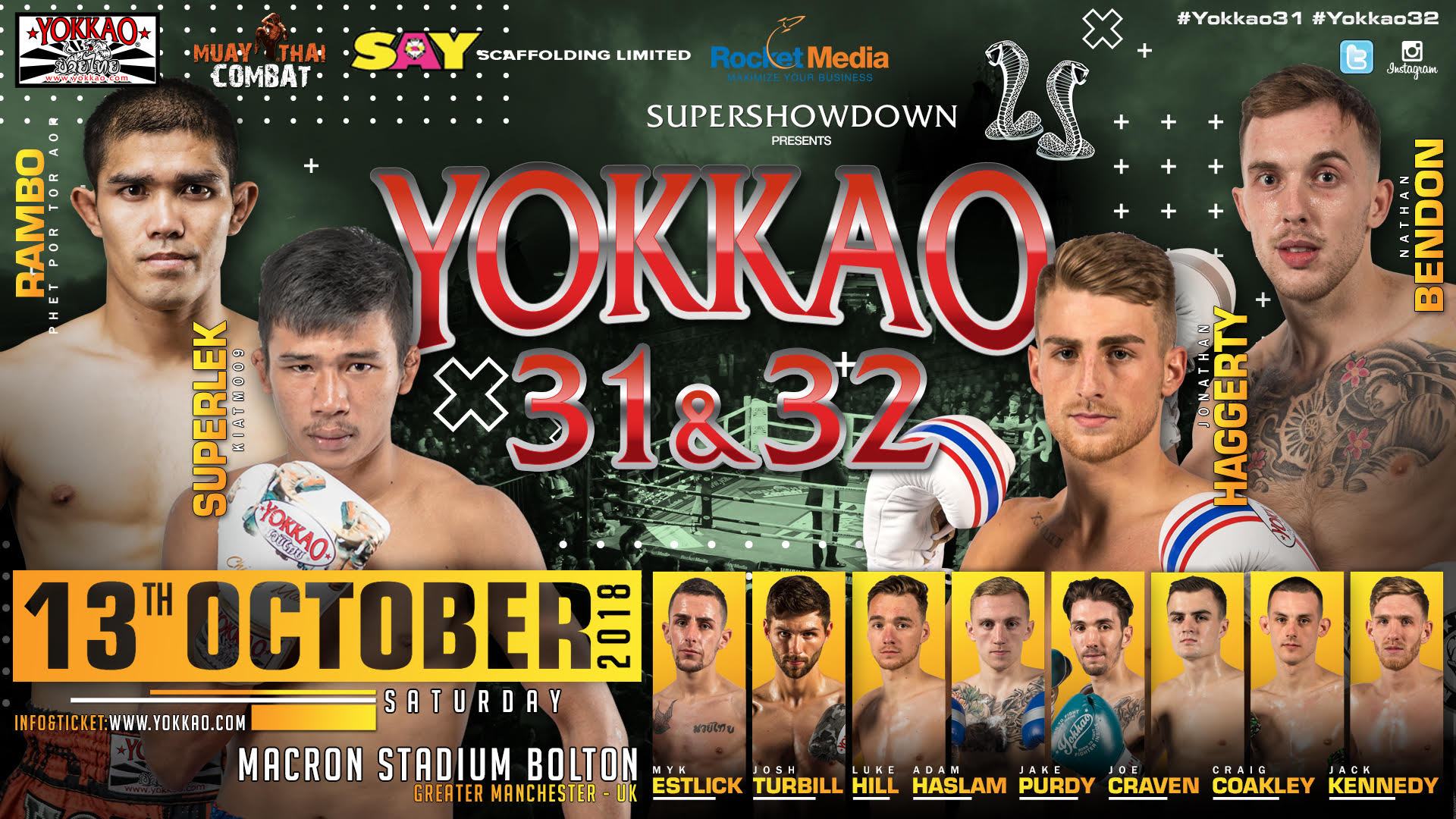 Full Fight Card Released for YOKKAO 31 - 32-Yokkao Thailand Store
