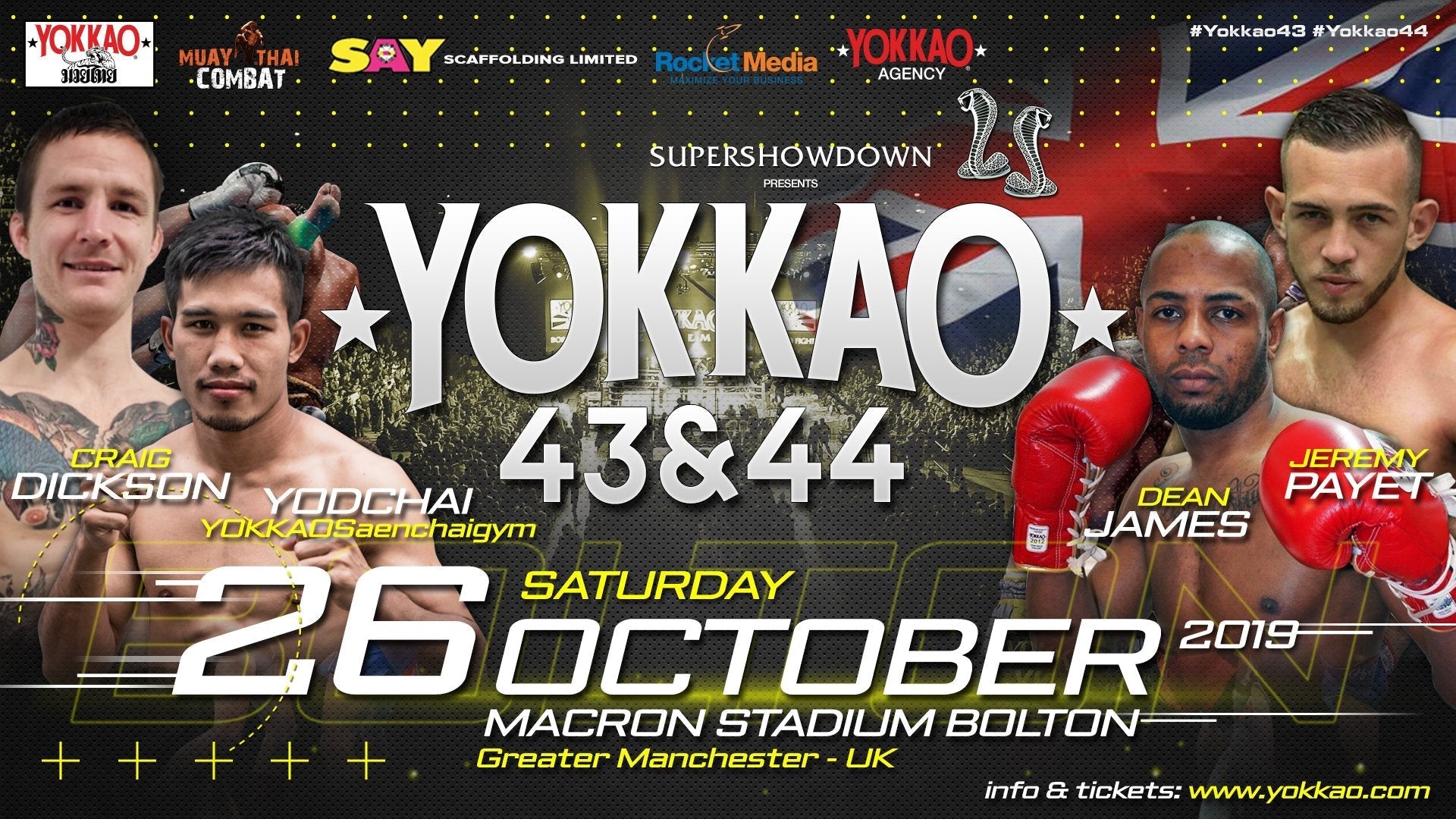 YOKKAO 43 - 44 Confirmed for Bolton on 26 October-Yokkao Thailand Store