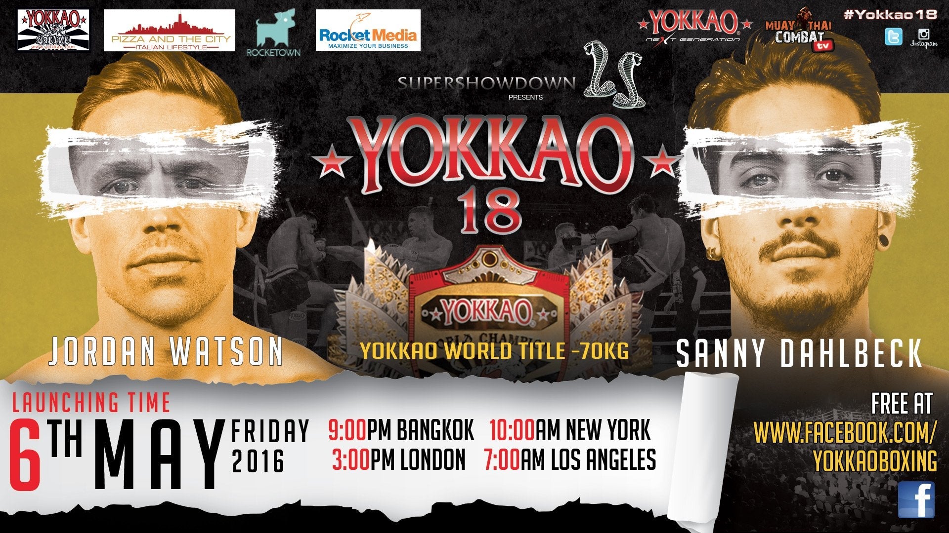 YOKKAO World Title Fight: Watson vs. Dahlbeck goes Live Globally