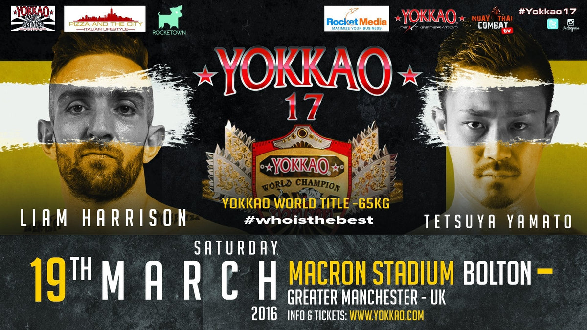 Liam Harrison vs Tetsuya Yamato for the YOKKAO World Title -65kg!-Yokkao Thailand Store