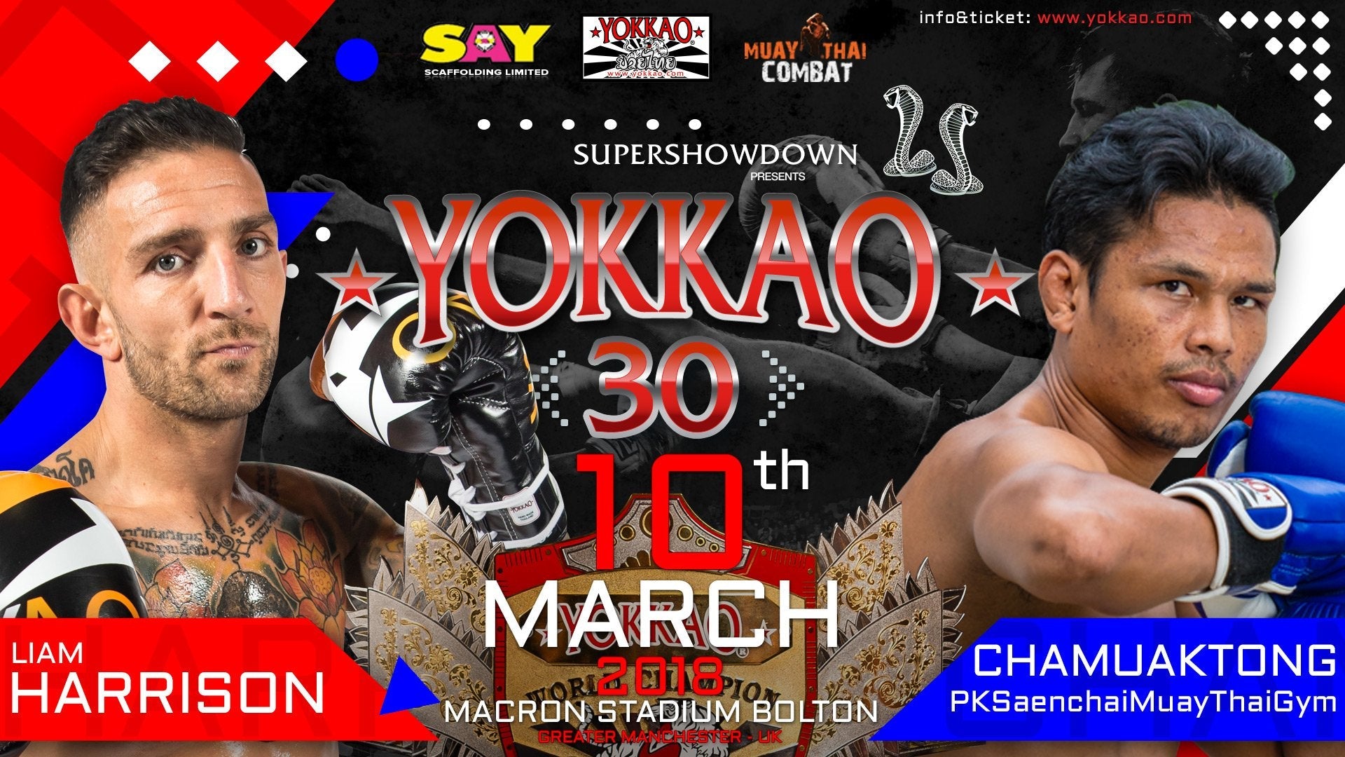 Liam Harrison To Defend Title Against Chamuaktong At YOKKAO 30!