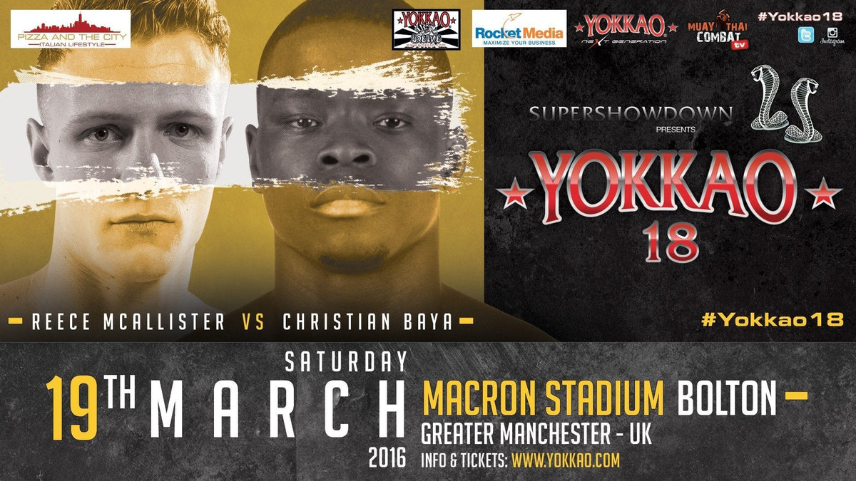 Reece McAllister vs Christian Baya for YOKKAO 18!-Yokkao Thailand Store