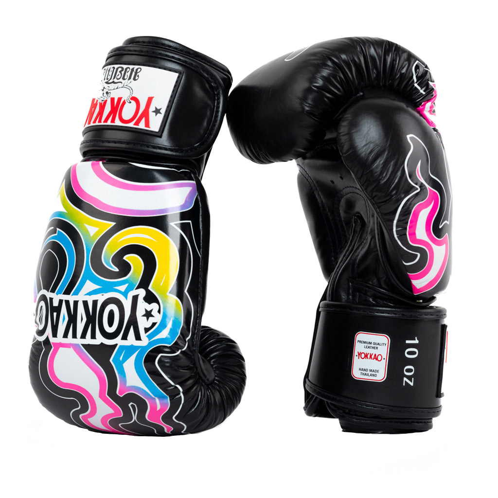 YOKKAO flames black gloves